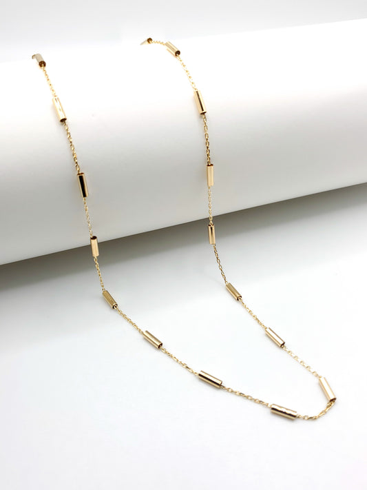 18" 14k Gold Bar Link Necklace