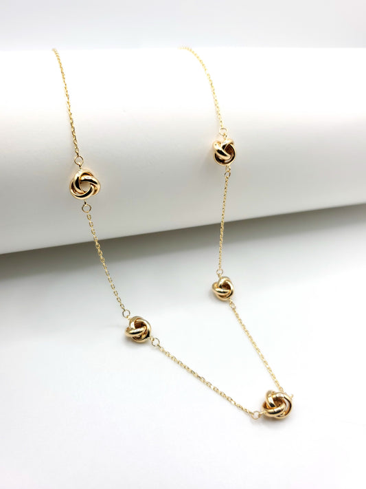 14k gold love knot necklace