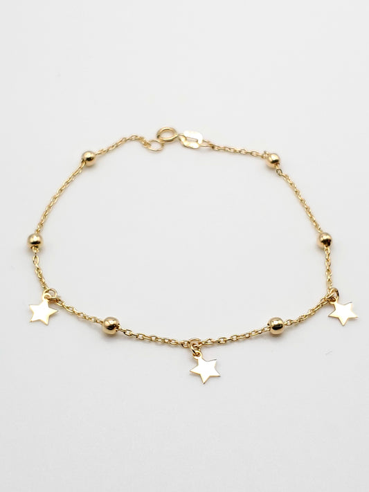 14k gold star charm bracelet